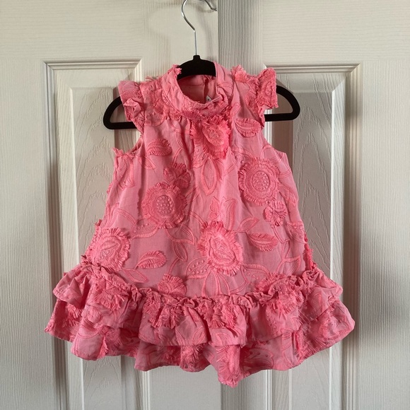 Janie and Jack | Dresses | Janie And Jack Pink Embroidered Floral Dress  With Tiered Ruffle Hem | Poshmark